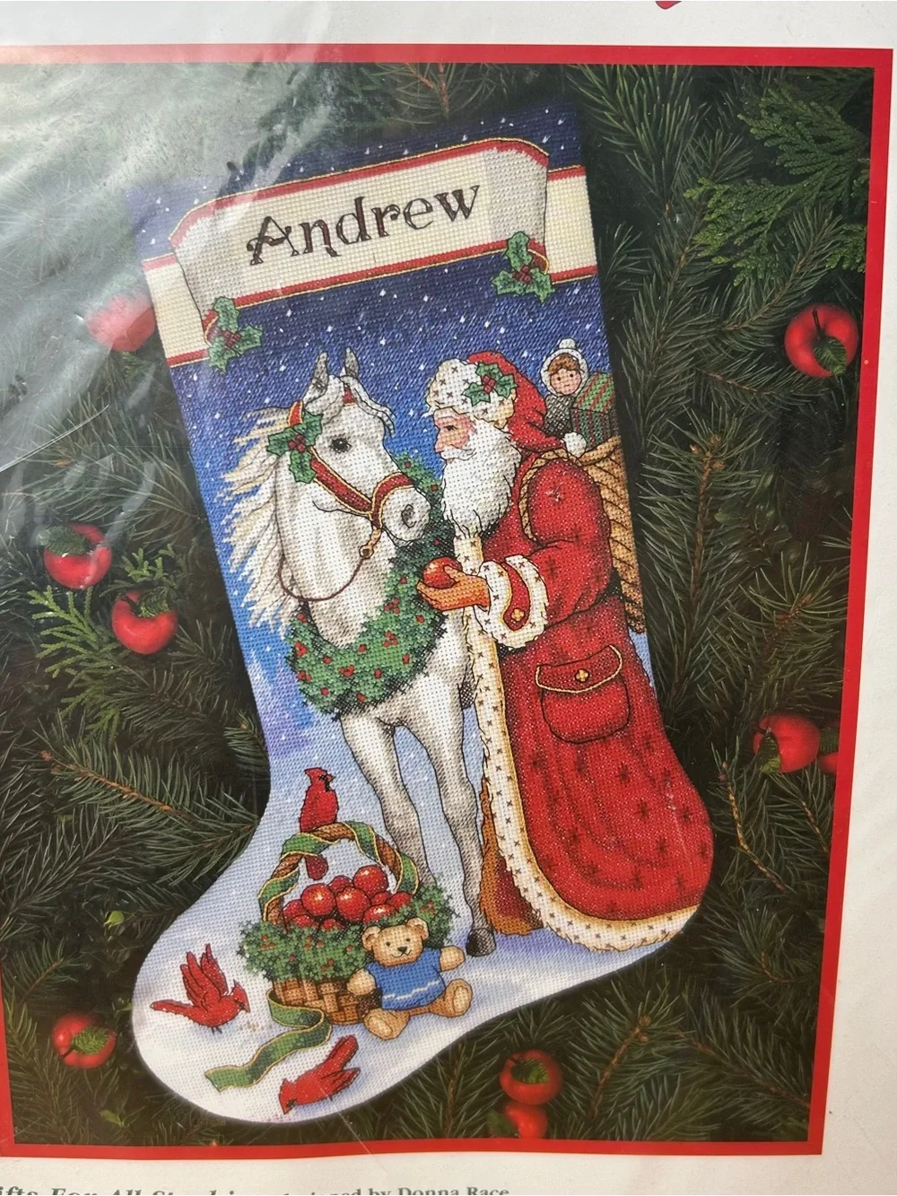 Vintage Unopened Dimensions Stocking Cross Stitch Kit #8573